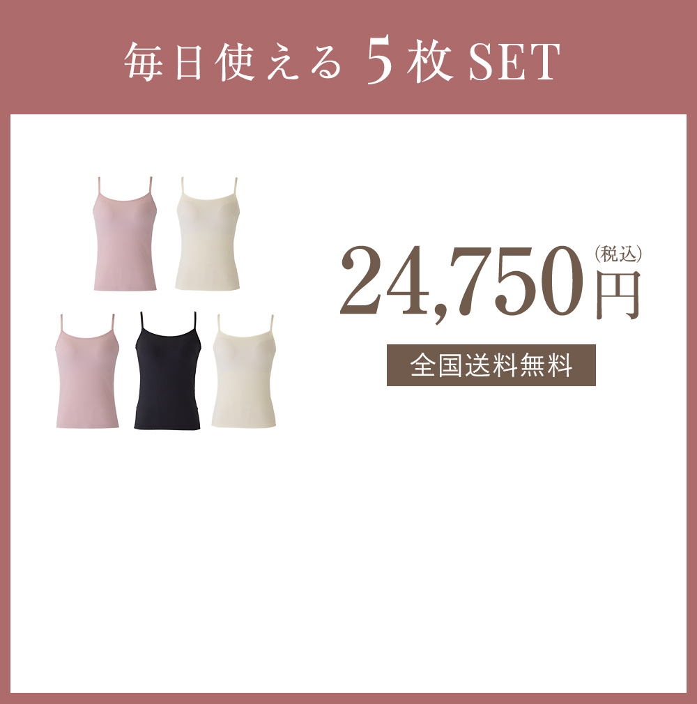 毎日使える5枚SET 24,750円（税込）全国送料無料