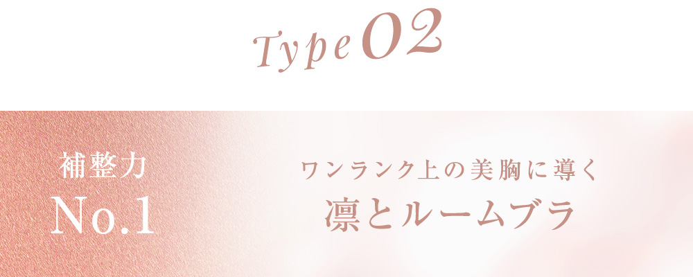type02 補正力No.1 ワンランク上の美胸に導く 凛とルームブラ